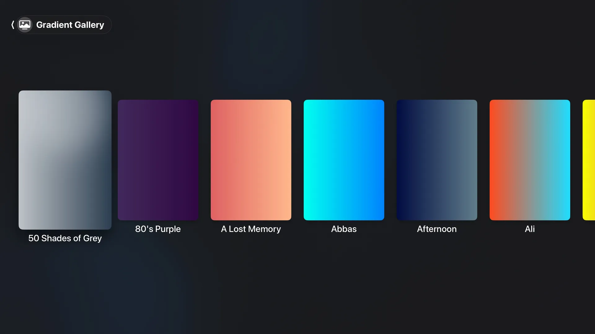 Gradient TV screenshot