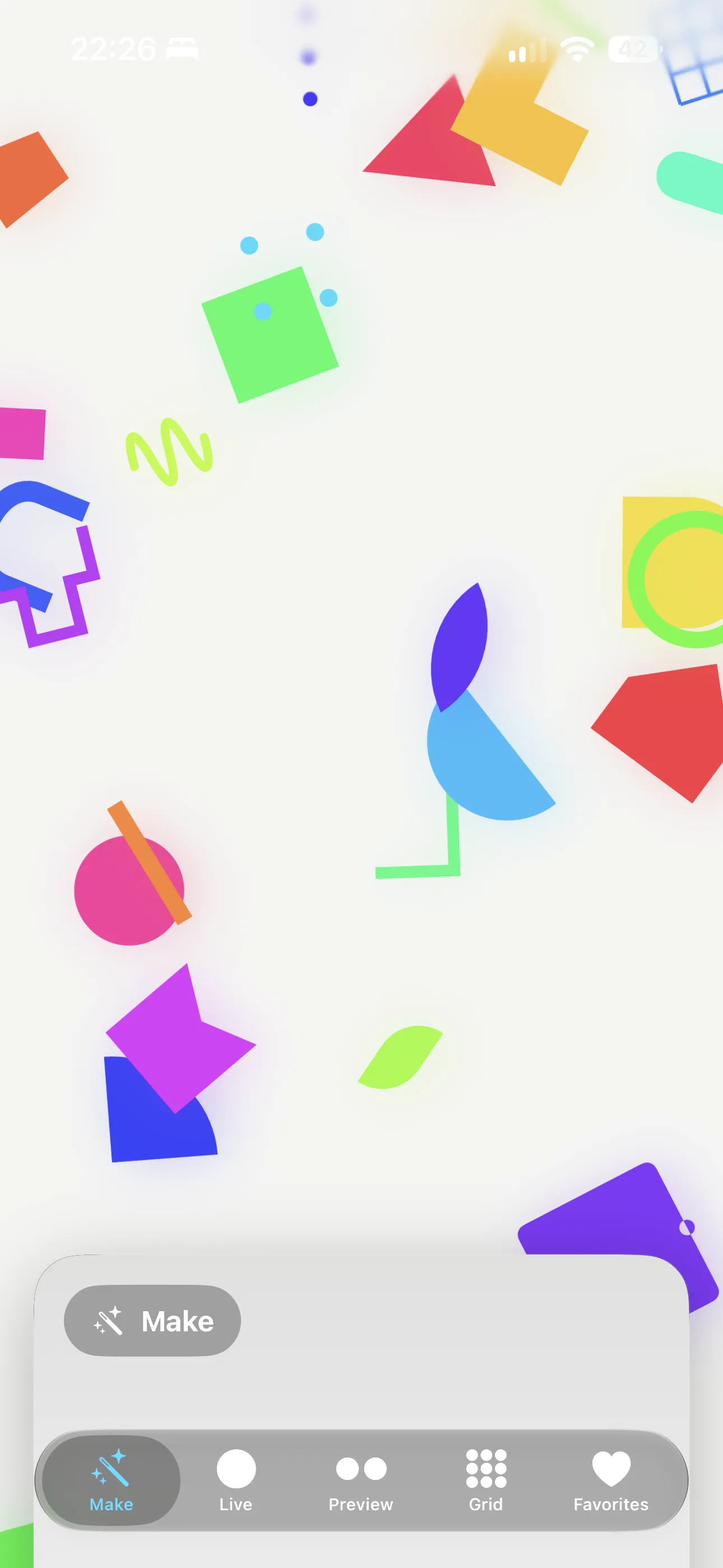 Design Pixel iPhone screenshot 2: geometric artwork and creative controls