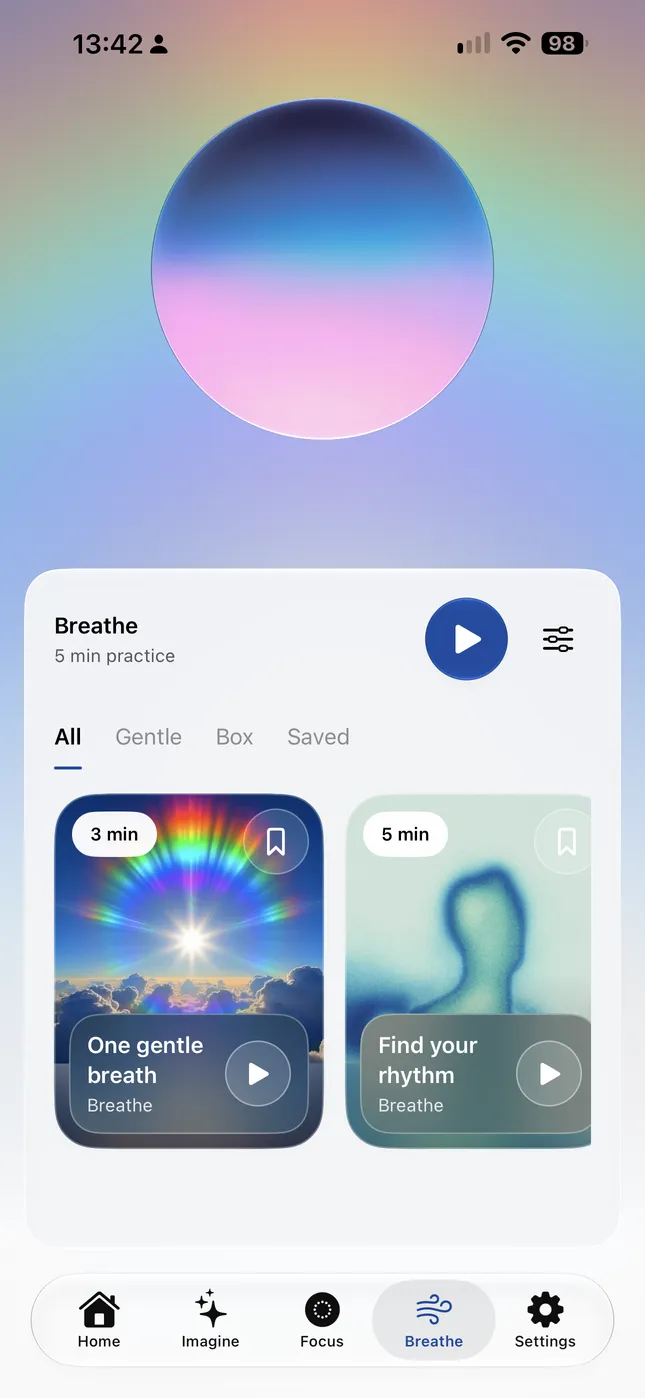 Ultra Zen Breathe practice screen