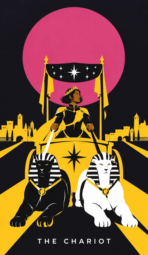Neon Tarot Modern deck: the chariot