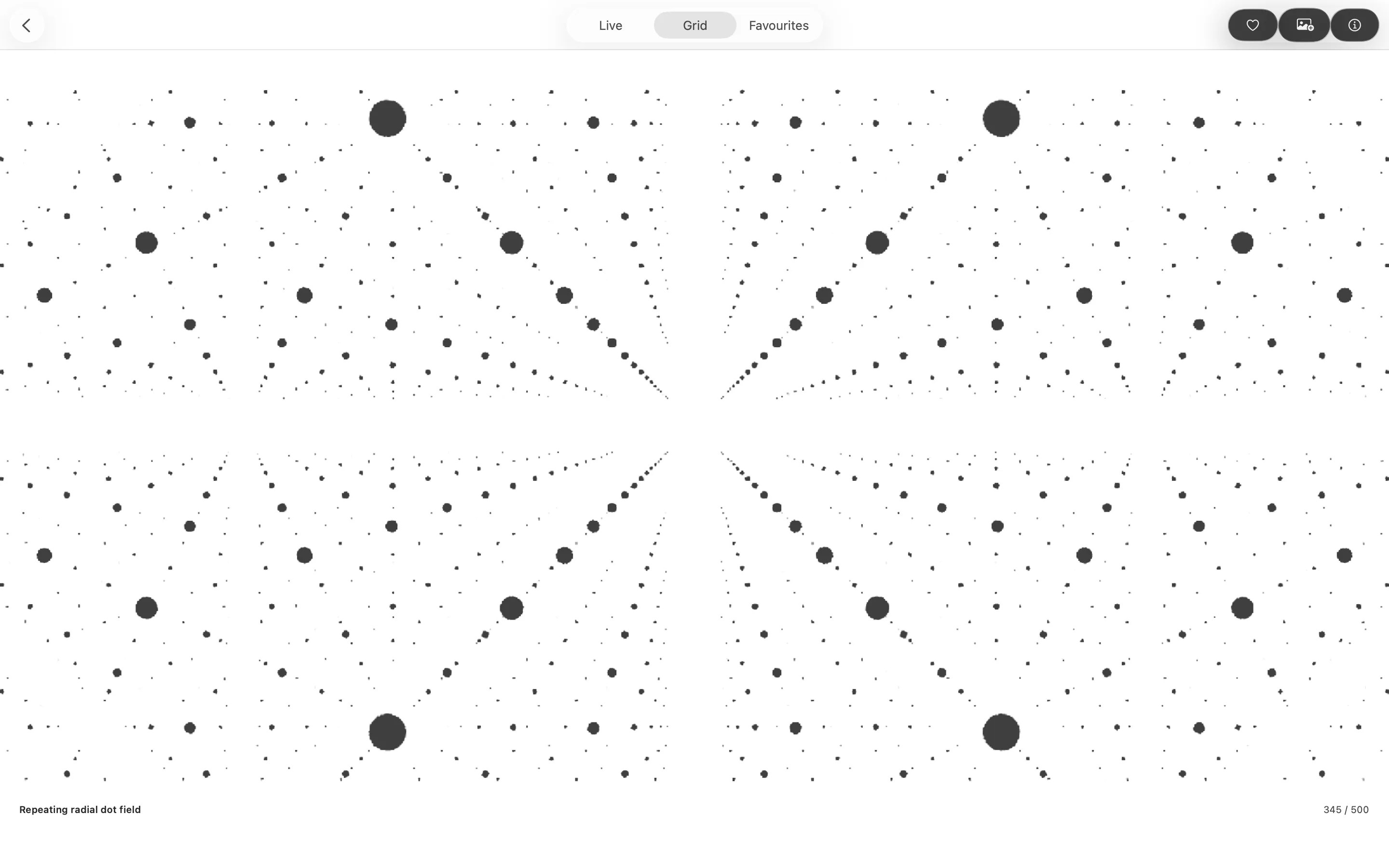 New Polygon grid view showing Repeating radial dot field