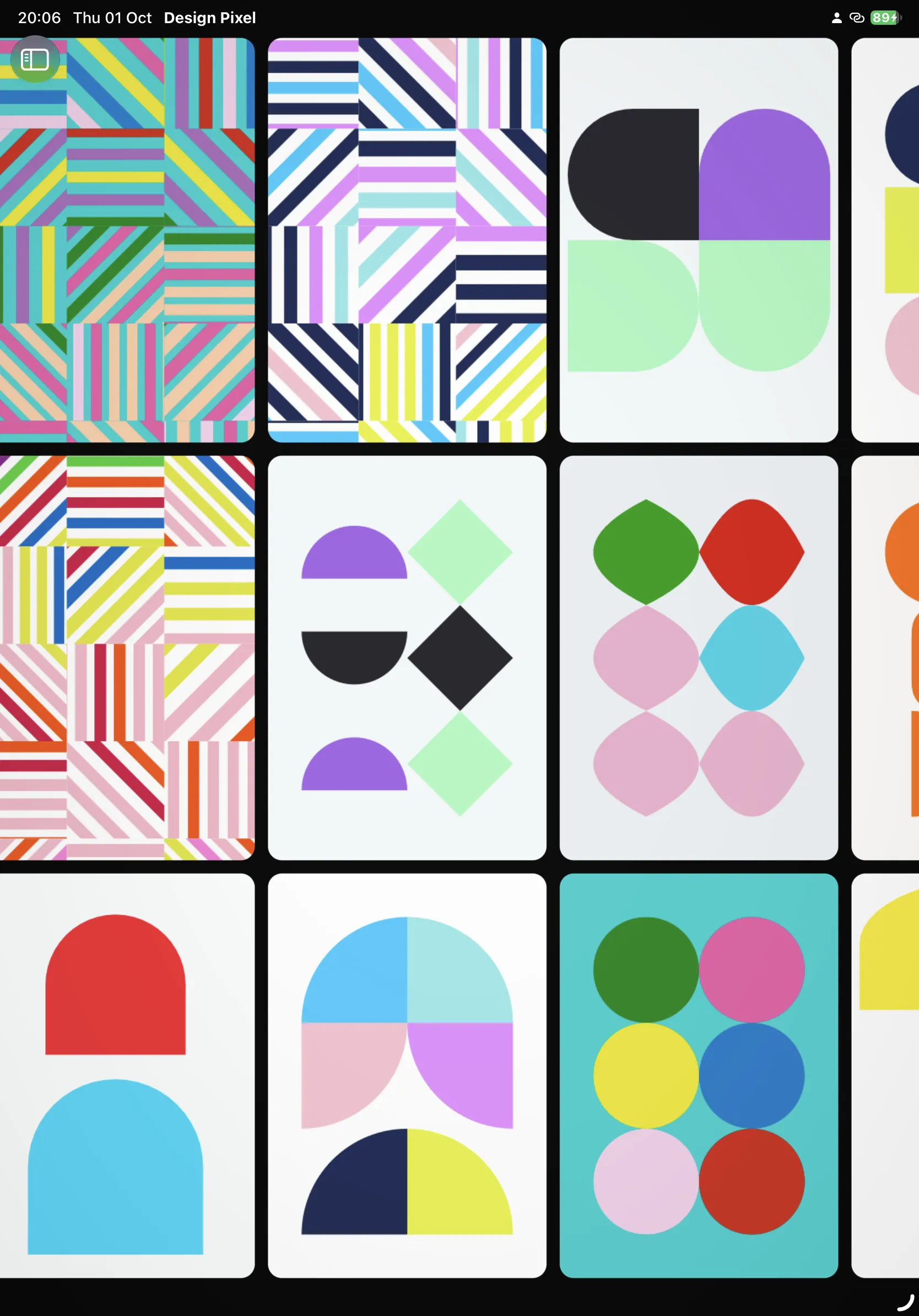 Design Pixel iPad screenshot 8: geometric artwork and creative controls