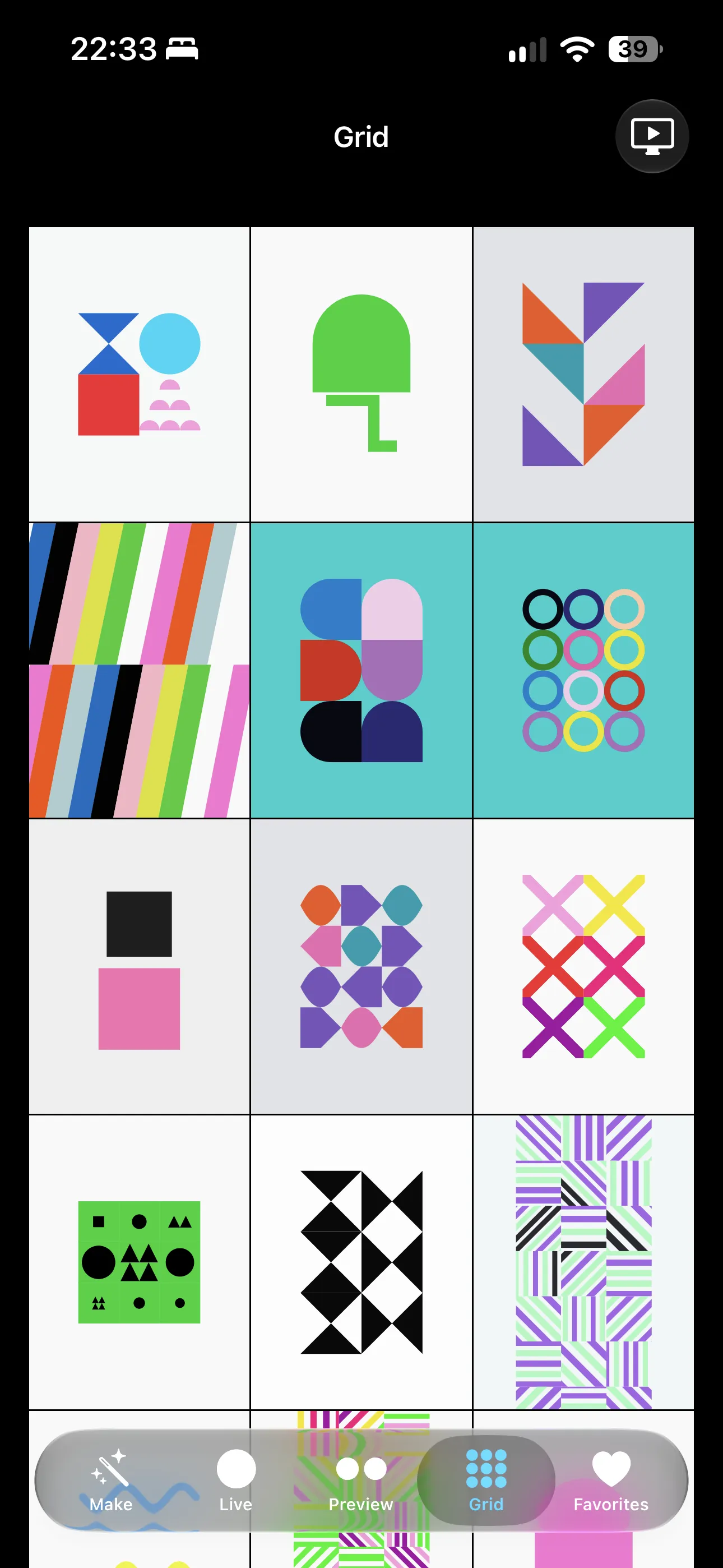 Design Pixel iPhone screenshot 9: geometric artwork and creative controls