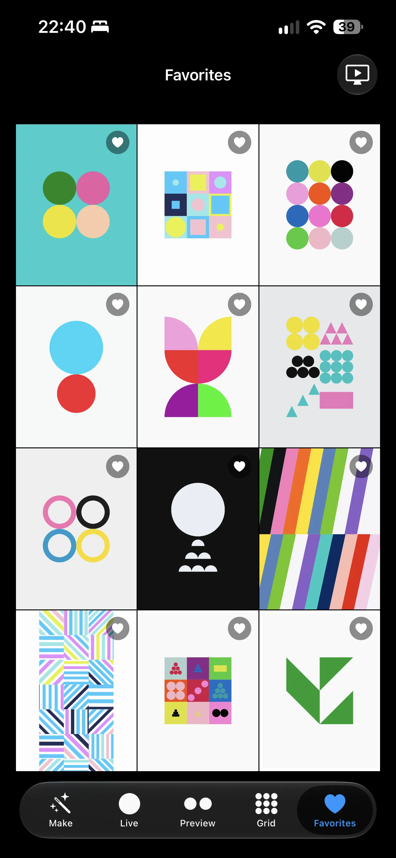 Design Pixel iPhone screenshot 10: geometric artwork and creative controls