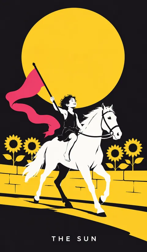 Neon Tarot Modern deck: the sun